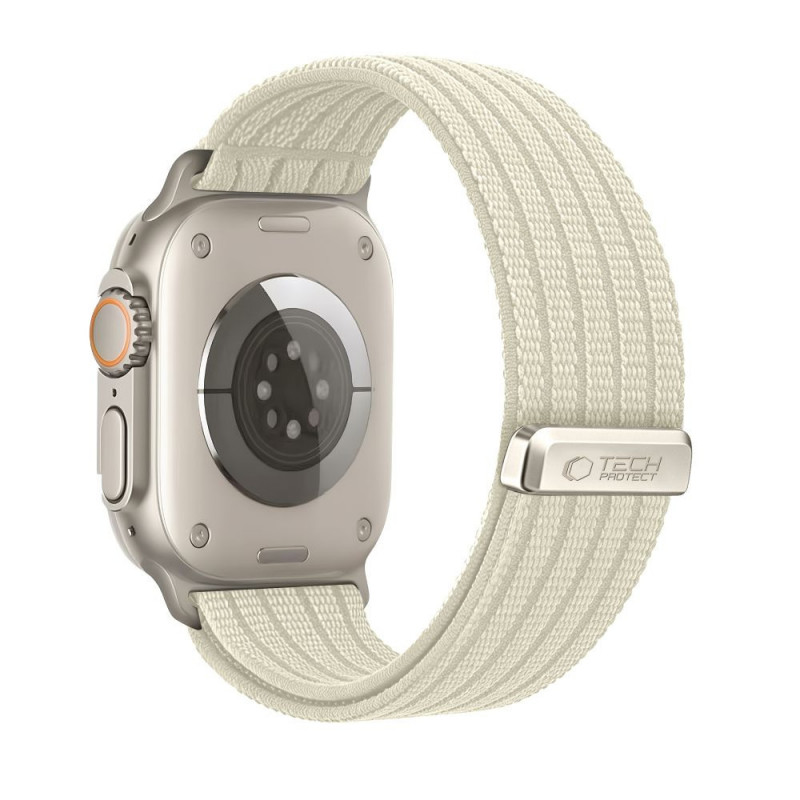 Tech-Protect Nylon Sport bracelete para Apple Watch 8 / 9 / 10 / 11 / SE / Ultra 44 / 45 / 46 / 49 mm, Starlight