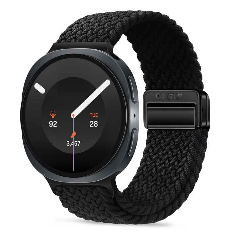 Tech-Protect NylonMag bracelete para Samsung Galaxy Watch 8 / 9 / Classic 40 / 44 / 46 mm, preta