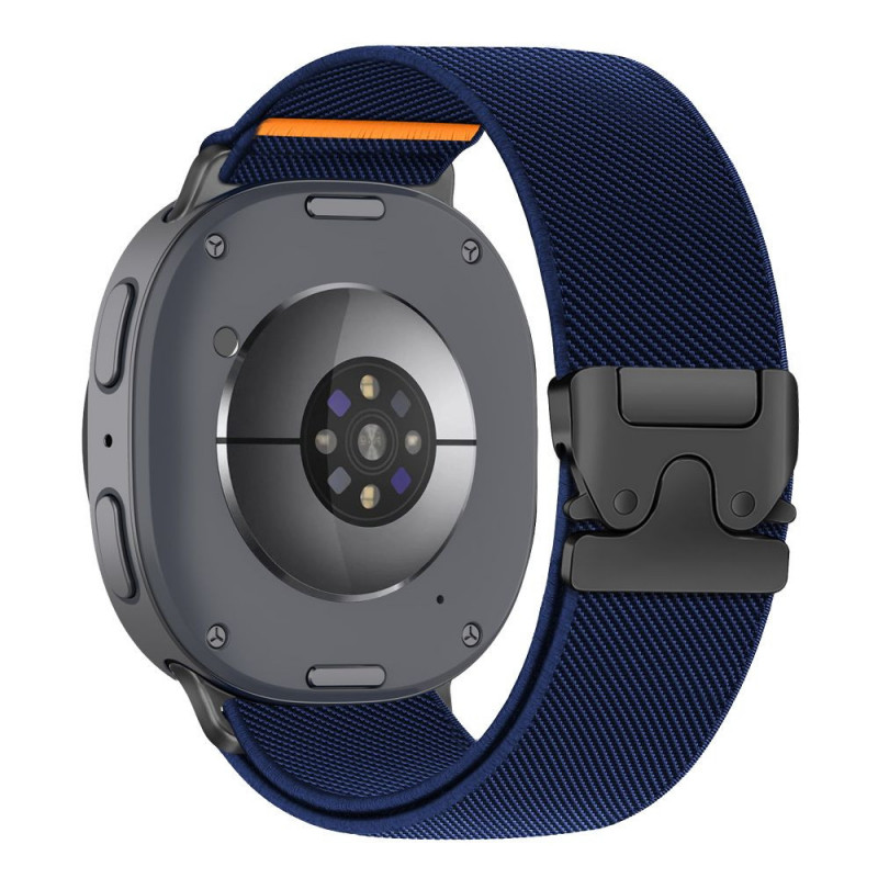 Tech-Protect Nylon Clasp bracelete para relógio para Samsung Galaxy Watch 8 / 9 / Classic 40 / 44 / 46 mm, azul-marinho