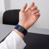Tech-Protect Nylon Clasp bracelete para relógio para Samsung Galaxy Watch 8 / 9 / Classic 40 / 44 / 46 mm, azul-marinho