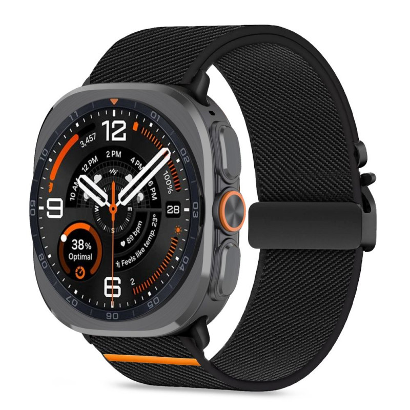 Tech-Protect Nylon Clasp bracelete para relógio para Samsung Galaxy Watch Ultra 1 / 2 2024-2026 47 mm, preta