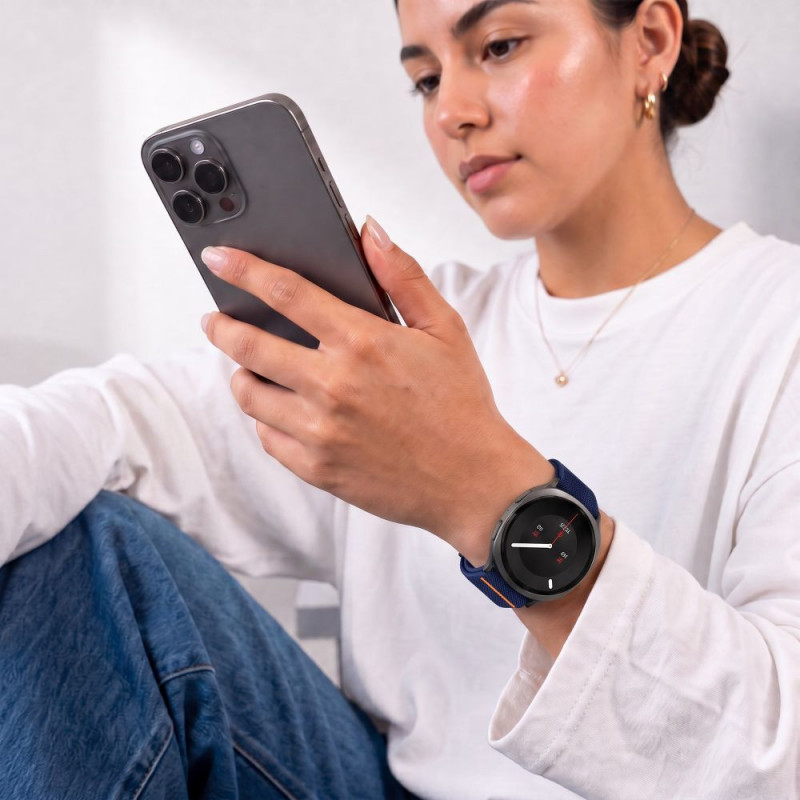 Tech-Protect Nylon Clasp bracelete para relógio para Samsung Galaxy Watch Ultra 1 / 2 2024-2026 47 mm, azul-marinho