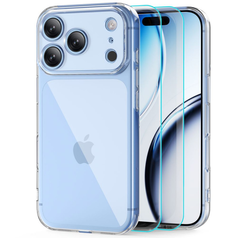 Tech-Protect FlexAir + Glass capa com vidro temperado (2 un.) para Apple iPhone 17 Pro / 18 Pro, transparente