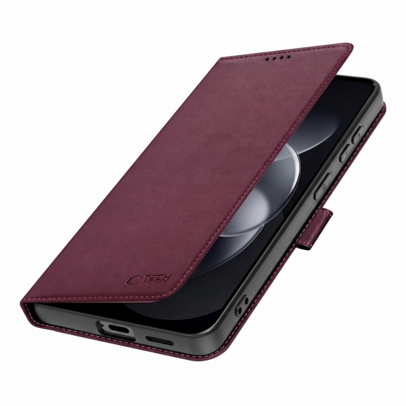 Tech-Protect Wallet capa carteira para Xiaomi Redmi Note 17 Pro 5G, bordô