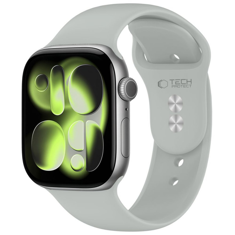 Tech-Protect Silicone bracelete para Apple Watch 8/9/10/11/12/SE 40/41/42 mm, cinzenta