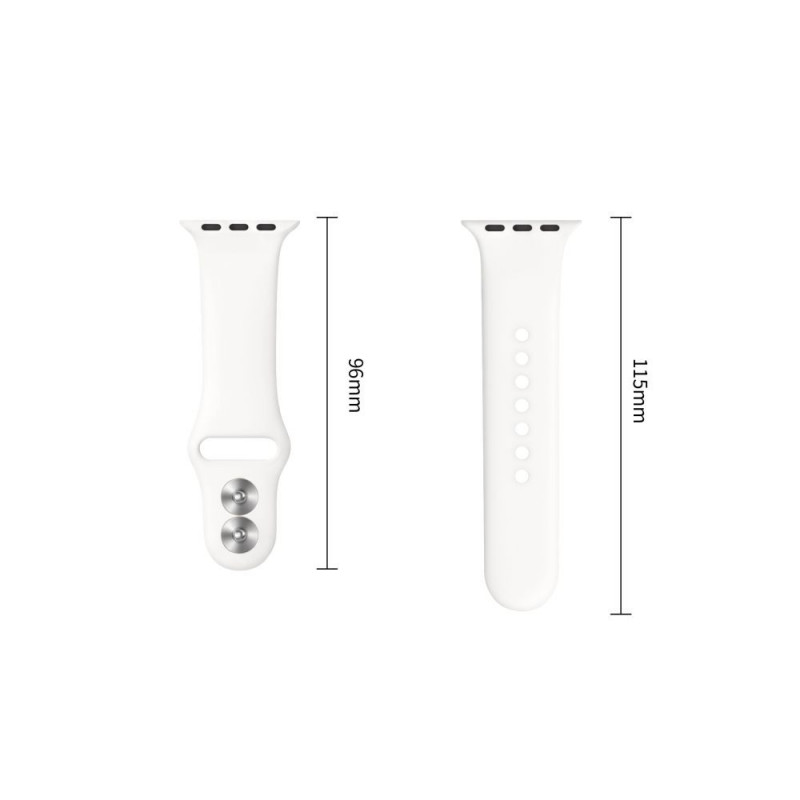 Tech-Protect Silicone bracelete para Apple Watch 8/9/10/11/12/SE 40/41/42 mm, branca