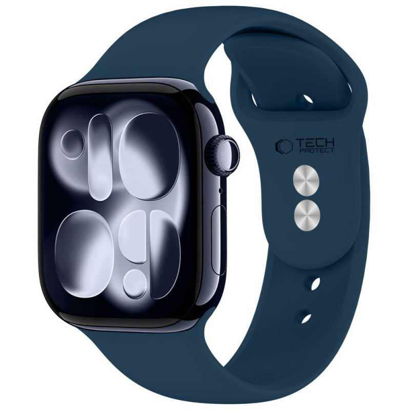 Tech-Protect Silicone bracelete para Apple Watch 8/9/10/11/12/SE 40/41/42 mm, azul-marinho