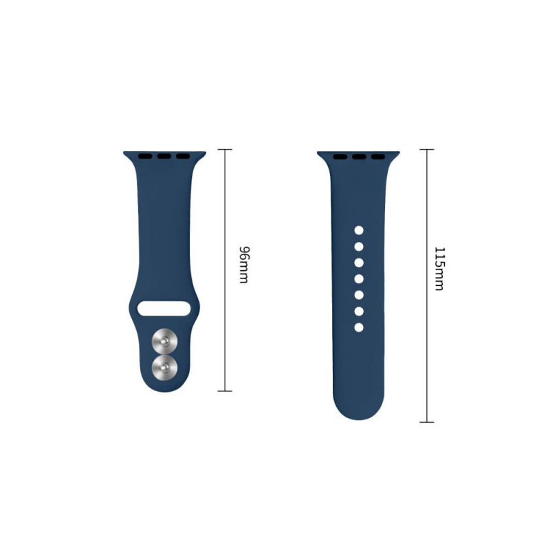Tech-Protect Silicone bracelete para Apple Watch 8/9/10/11/12/SE 40/41/42 mm, azul-marinho