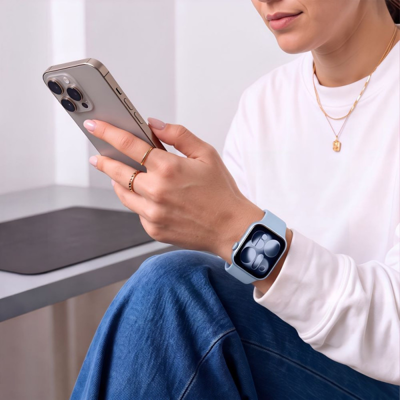 Tech-Protect Silicone bracelete para Apple Watch 8/9/10/11/12/SE 40/41/42 mm, azul