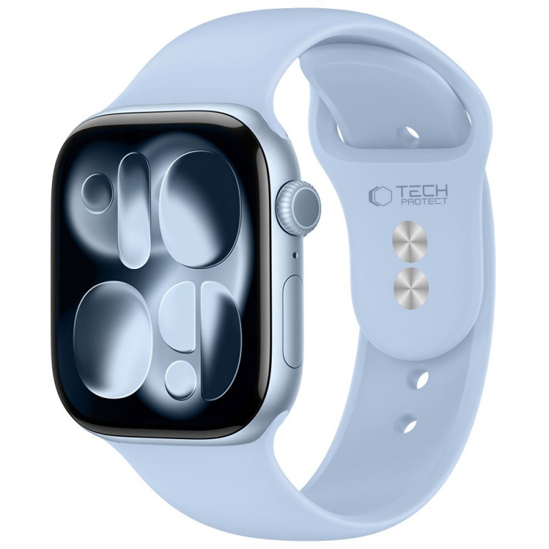 Tech-Protect Silicone bracelete para Apple Watch 8/9/10/11/12/SE 40/41/42 mm, azul-claro