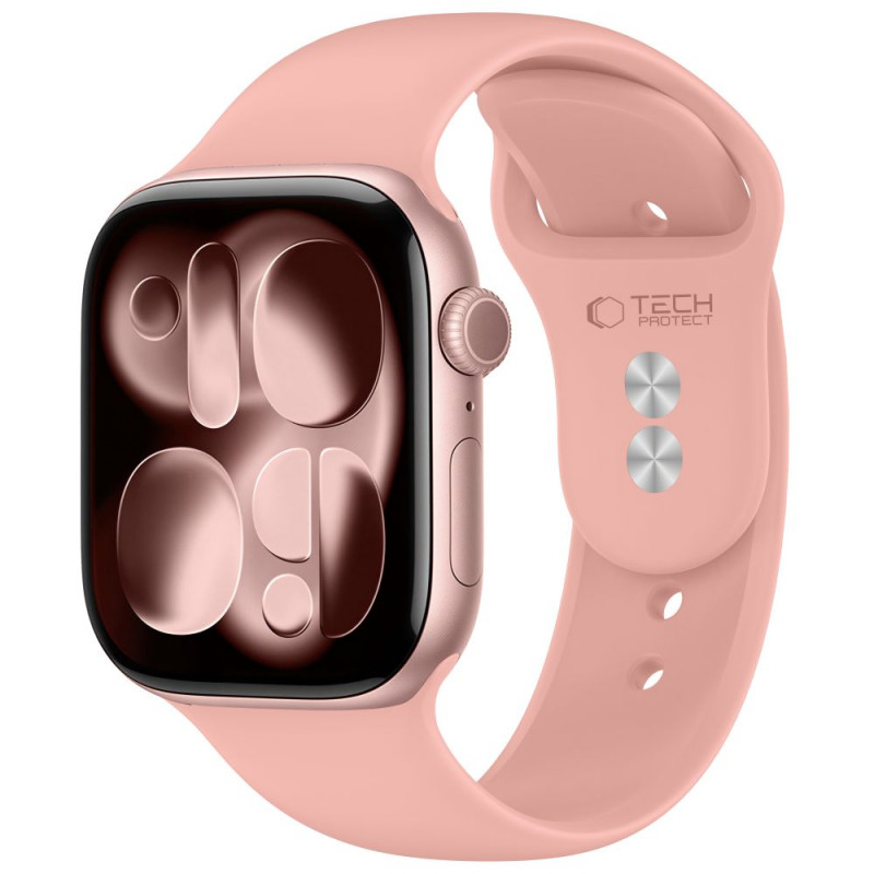 Tech-Protect Silicone bracelete para Apple Watch 8/9/10/11/12/SE/Ultra 44/45/46/49 mm, rosa antigo