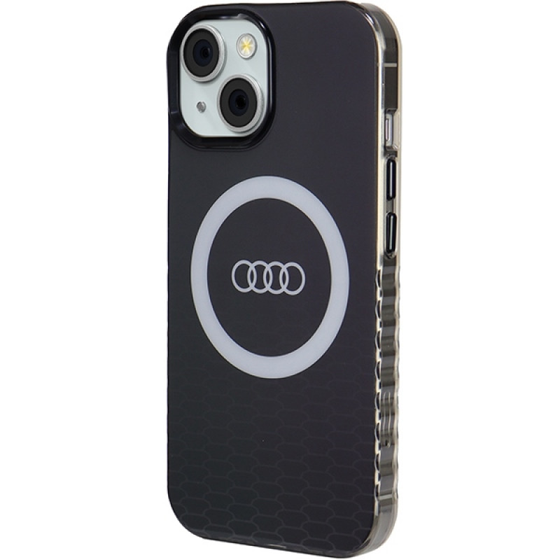 Capa Audi IML Big Logo MagSafe para iPhone 15 / 14 / 13, preta (AUDI000075)
