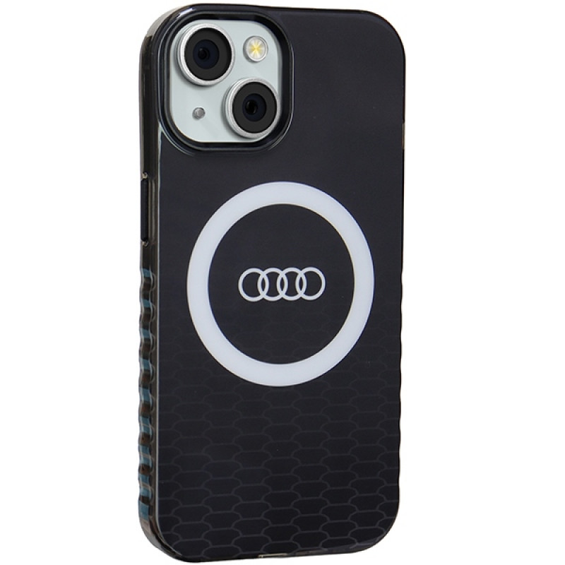 Capa Audi IML Big Logo MagSafe para iPhone 15 / 14 / 13, preta (AUDI000075)