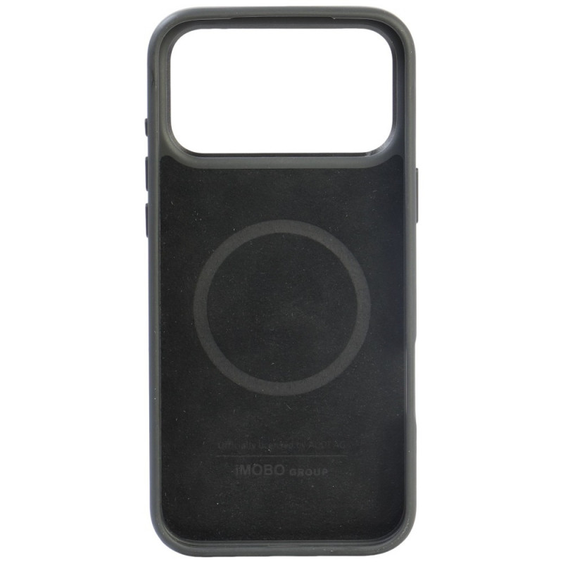 Capa Audi R8 Genuine Leather MagSafe em pele genuína para iPhone 18 Pro Max / 17 Pro Max, preta e vermelha (AUDI000240)