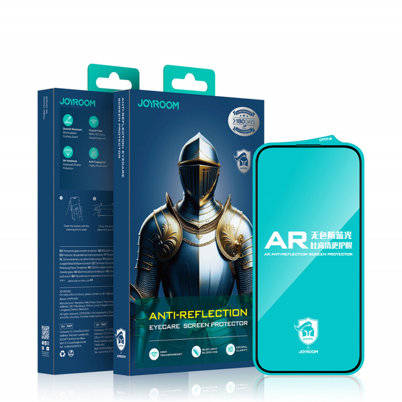 Joyroom JR-MAR0317 vidro temperado antirreflexo para iPhone 15 Plus/16 Plus