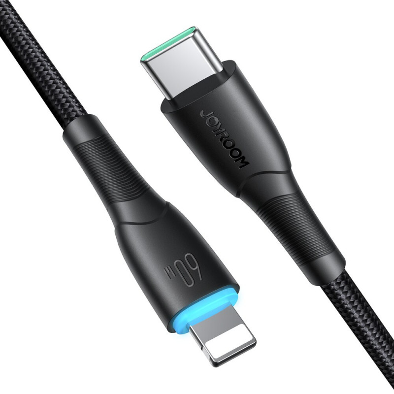 Joyroom Starry Series SA32-CC3 cabo USB-C - USB-C, 60 W, 480 Mbps, 1 m, preto