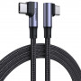 Cabo angular UGREEN US335 70696 de USB-C para USB-C, 100 W, 1 m, preto