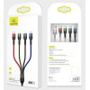 USAMS U26 SJ413USB01 (US-SJ413) cabo entrançado de nylon 4 em 1, 3 m, 2 A (2x Lightning/microUSB/USB-C)