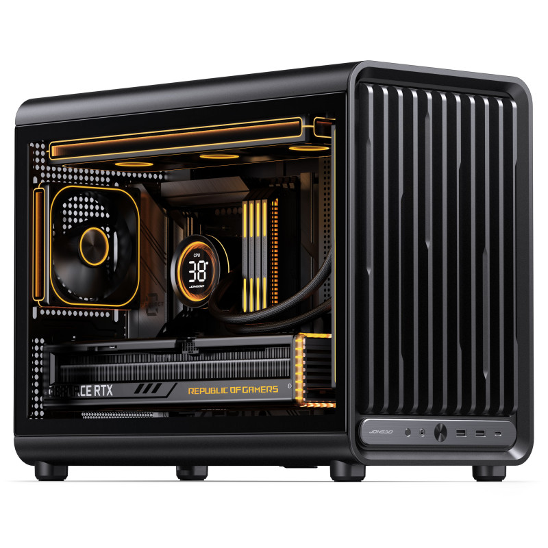 Jonsbo D33 STD caixa de PC, caixa mini, mATX, vidro temperado, preta (D33 STD BLACK)
