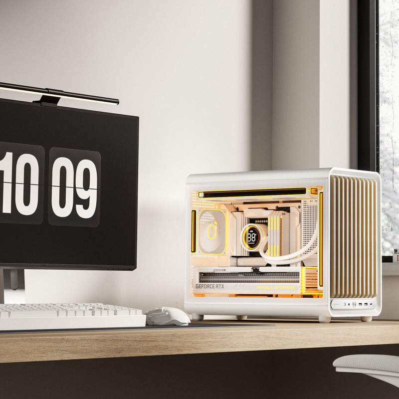 Jonsbo D33 Wood caixa de PC, caixa mini, mATX, vidro temperado, branca, madeira (D33 WD/WHITE)