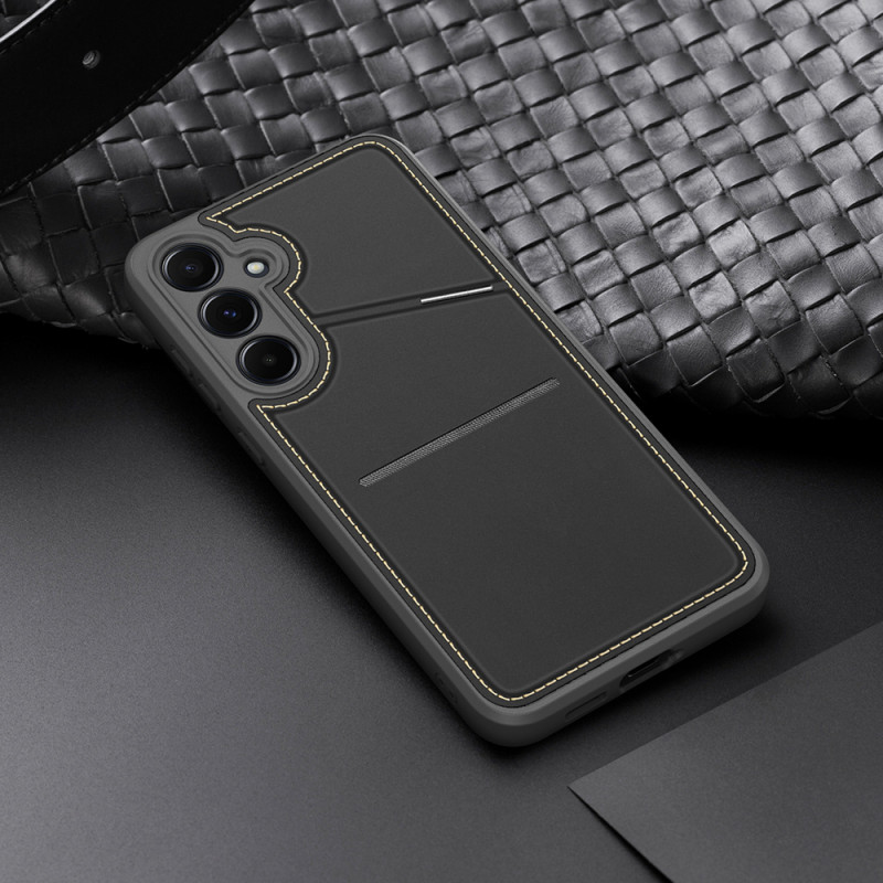 Dux Ducis capa Rafi II para Samsung Galaxy S25 com suporte e carteira, preta