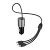 Dudao R5ProN carregador de carro com cabo 3 em 1 integrado (Lightning / USB-C / micro USB), 3,4 A, 1 m, preto