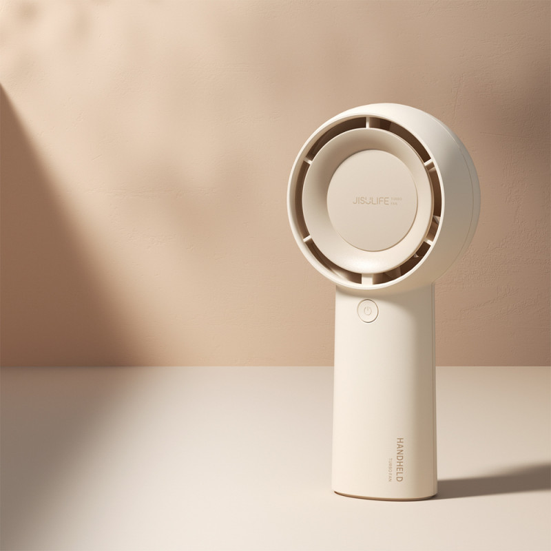 Jisulife Life5 Plus (FA43) ventoinha de mão, 4000 mAh, USB-C, bege
