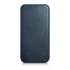 iCarer CE Oil Wax Premium Leather Folio Case capa tipo livro magnética para iPhone 14 Plus, MagSafe, azul (AKI14220707-BU)
