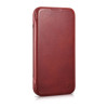 iCarer CE Oil Wax Premium Leather Folio Case capa tipo livro magnética para iPhone 14 Plus, MagSafe, vermelha (AKI14220707-RD)