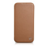 iCarer CE Premium Leather Folio Case capa tipo livro magnética para iPhone 14 Plus, MagSafe, castanha (WMI14220715-BN)