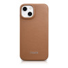 iCarer CE Premium Leather Folio Case capa tipo livro magnética para iPhone 14 Plus, MagSafe, castanha (WMI14220715-BN)