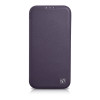 iCarer CE Premium Leather Folio Case capa tipo livro magnética para iPhone 14 Plus, MagSafe, roxa escura (WMI14220715-DP)