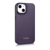 iCarer CE Premium Leather Folio Case capa tipo livro magnética para iPhone 14 Plus, MagSafe, roxa escura (WMI14220715-DP)