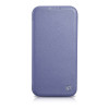 iCarer CE Premium Leather Folio Case capa tipo livro de pele para Apple iPhone 14 Plus / 15 Plus, MagSafe, roxa clara (ICR413)