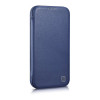 iCarer CE Premium Leather Folio Case capa tipo livro magnética para iPhone 14 Plus, MagSafe, azul (WMI14220715-BU)
