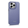 iCarer CE Premium Leather Folio Case capa tipo livro de pele para Apple iPhone 14 Pro Max, MagSafe, roxa clara (ICR419)