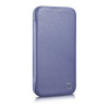 iCarer CE Premium Leather Folio Case capa tipo livro de pele para Apple iPhone 14 Pro Max, MagSafe, roxa clara (ICR419)