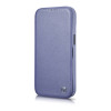 iCarer CE Premium Leather Folio Case capa tipo livro de pele para Apple iPhone 14 Pro Max, MagSafe, roxa clara (ICR419)