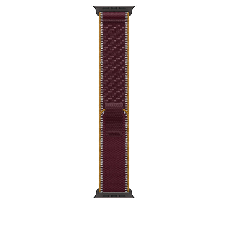 Apple Trail Loop bracelete para smartwatch 49 mm, bordeaux, M/L, acabamento em titânio preto, MKA94ZM/A