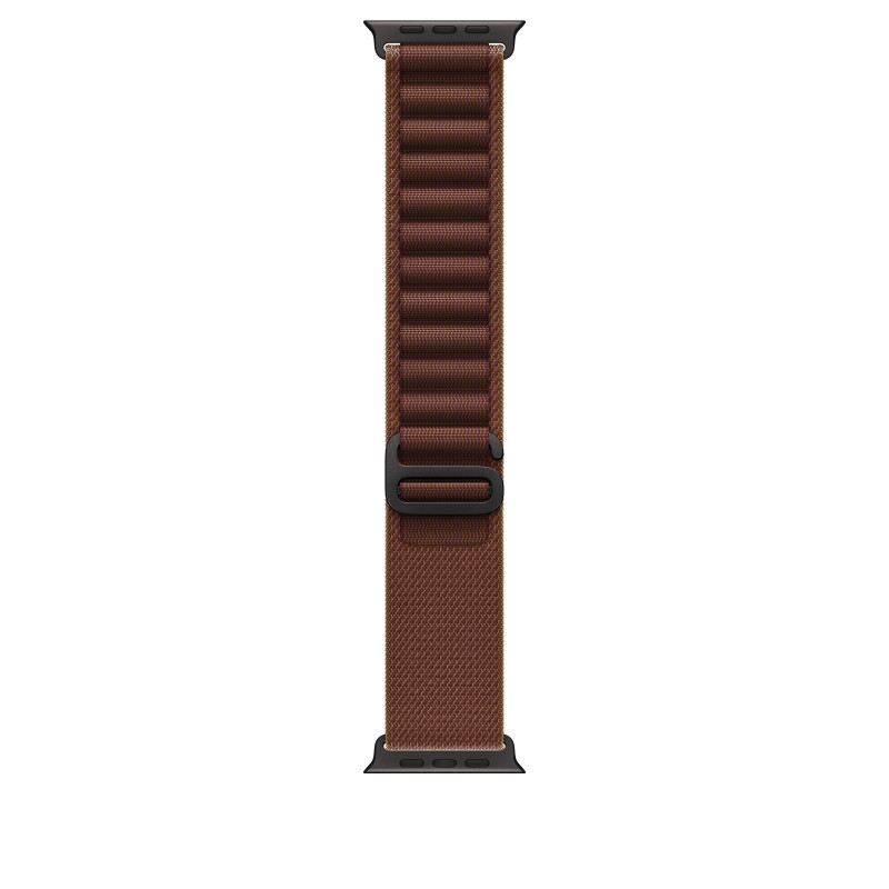 Apple Alpine Loop bracelete para smartwatch 49 mm, bordeaux, tamanho médio, acabamento em titânio preto, MKF14ZM/A