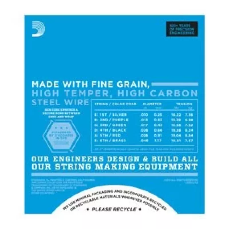 D'Addario EXL110 Regular Light cordas para guitarra elétrica, 10-46