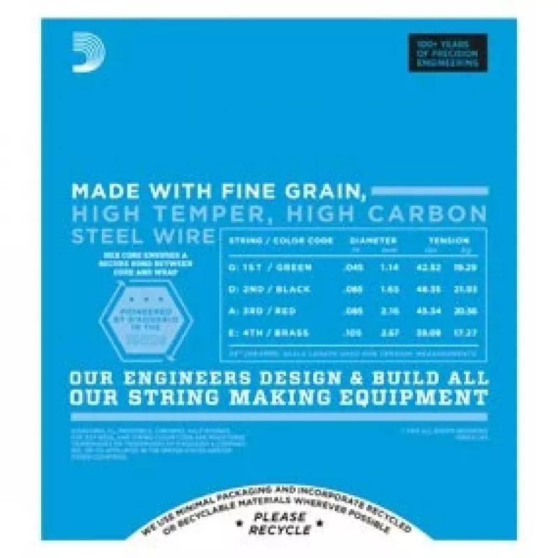 D'Addario EXL165 cordas para baixo, Regular Light 45–105