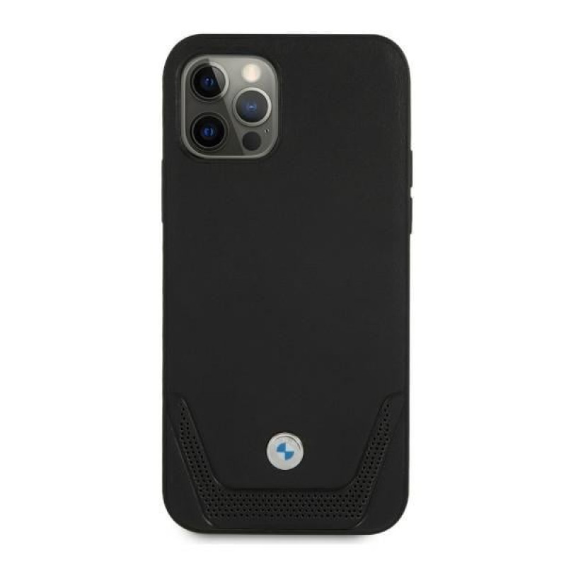 BMW BMHCP12LRSWPK Perforate capa rígida de pele para Apple iPhone 12 Pro Max, preta