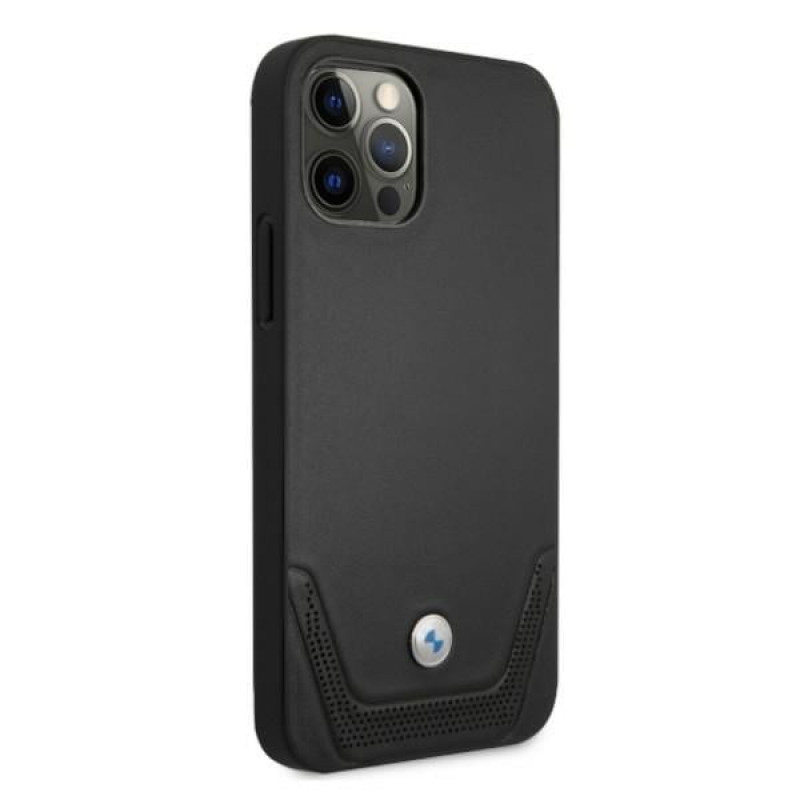 BMW BMHCP12LRSWPK Perforate capa rígida de pele para Apple iPhone 12 Pro Max, preta