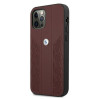 BMW BMHCP12MRSPPR Curve Perforate capa rígida de pele para Apple iPhone 12 / 12 Pro, vermelha