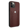 BMW BMHCP12MRSPPR Curve Perforate capa rígida de pele para Apple iPhone 12 / 12 Pro, vermelha
