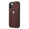 BMW BMHCP12LRSPPR Curve Perforate capa rígida de pele para Apple iPhone 12 Pro Max, vermelha