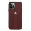BMW BMHCP12LRSPPR Curve Perforate capa rígida de pele para Apple iPhone 12 Pro Max, vermelha