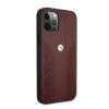 BMW BMHCP12LRSPPR Curve Perforate capa rígida de pele para Apple iPhone 12 Pro Max, vermelha