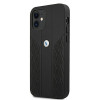 BMW BMHCP12SRSPPK Curve Perforate capa rígida de pele para Apple iPhone 12 mini, preta